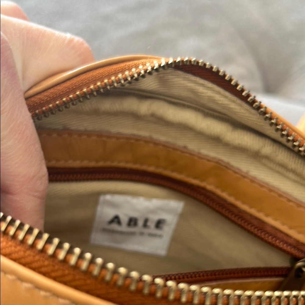 Able Valerie Tan Woven Leather Crossbody Bag - Picture 6 of 6